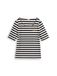 Tom Tailor - T-shirt met borduursel - Maat XL - black white stripe