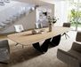 DELIFE Table Edge Boot 300x120 cm Ceramic Laminam® Sabbia Oak-colored Infinity Metal Black