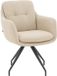 Goossens Eetkamerstoel Mirthe - Met Armleuning - Stof - Beige