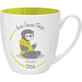 GRUSS & CO Anti-stress-mok motief "Oma" | Mok met spreuk, 45 cl, New Bone China, geschenkmok