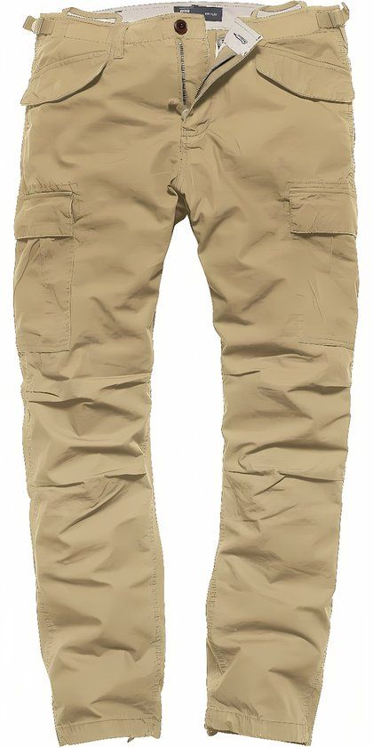 Vintage Industries MILLER M65 PANTS Heren Stoffen broek - khaki - 32