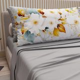 PETTI Artigiani Italiani - Katoenen beddengoed met kussenslopen met digitale print, eenpersoonsbed, beddengoedset voor eenpersoonsbed, Flower Ceramic-01, 100% Made in Italy