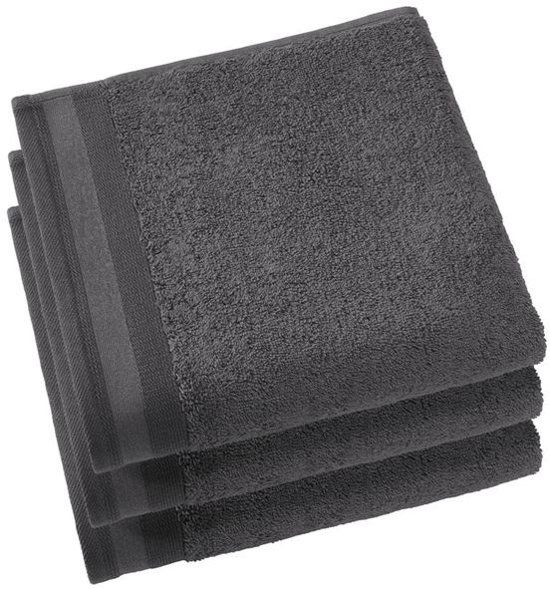 De Witte Lietaer Contessa Washandje - 16x22 cm - Set van 6 - Dark Grey
