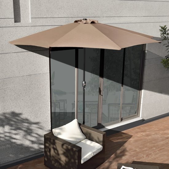 - Parasol halfrond voor balkons of terrassen - Beige