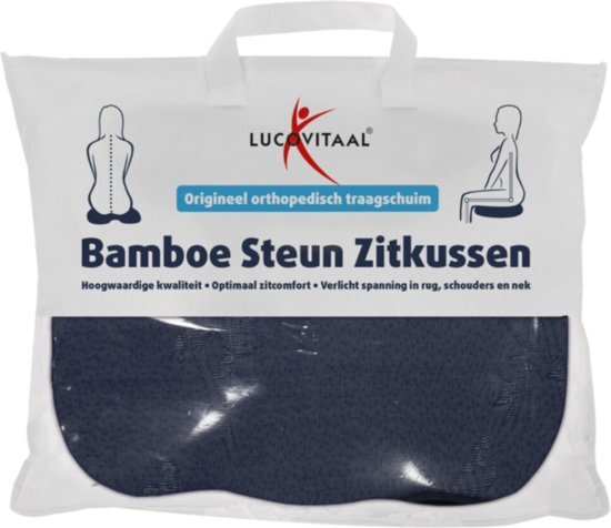 Lucovitaal Bamboe Steun Zitkussen Blauw