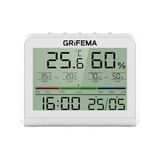 GRIFEMA GA2901 Digitale thermometer voor binnen, hygrometer, digitale vochtigheidsmeter met achtergrondverlichting, max/min opname, klok/datum, ideaal voor thuis/kas, wit