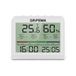 GRIFEMA GA2901 Digitale thermometer voor binnen, hygrometer, digitale vochtigheidsmeter met achtergrondverlichting, max/min opname, klok/datum, ideaal voor thuis/kas, wit