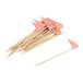 Fackelmann 31016 houten spiesen met vlag, cocktailspiesen of aperitief, roze, papier, beukenhout, FSC, 12 x 4 cm