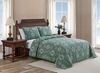 Tommy Bahama King Quilt Set, Reversible Cotton Bedding with Matching Shams, Lightweight Home Decor for All Seasons (Beach Bliss Grey, King)