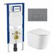 Geberit QeramiQ Dely Toiletset - 36.3x51.7cm - Diepspoel - Rimless - Inbouwreservoir - Softclose Toiletzitting - Bedieningsplaat Licht Grijs - Rechthoekige Knoppen - Mat Wit