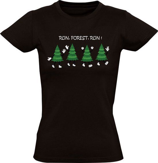 Forest Dames T-shirt - Zwart - 4XL