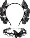 Shenzhen Haorui Industrial Technology Co., Ltd. Bandeau papillon et bijou de cheveux papillon - Accessoires noirs pour femmes et filles - Costume de carnaval - Mode de soirée - 195 x 16 cm
