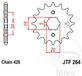 JT Sprockets JTF264.14 14T stalen voortandwiel