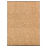 vidaXL Deurmat wasbaar 90x120 cm crème