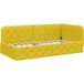 Lit simple Cadre de lit d'angle jaune 90 x 190 cm velours