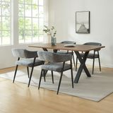 [en.casa] Set van 4 eetkamerstoelen, donkergrijs
