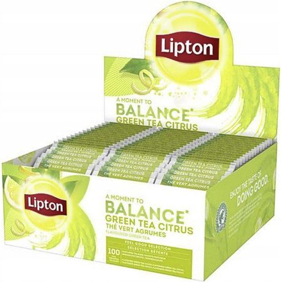 Lipton Green Tea Citrus - Feel Good Selection - 100 Tea Bags - Display