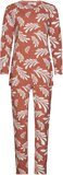 Pastunette Tender Pyjama - Katoen - Maat 46 - Bruin/Gebloemd - Lange mouw - Dames