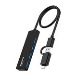 USB-hub HOPDAY USB C-hub, 6-in-1 USB C-adapter voor MacBook Air/Pro, Dual Display 4K HDMI dockingstation