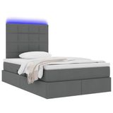 vidaXL LED opbergbed met matras Donkergrijs 120 x 200 cm Stof
