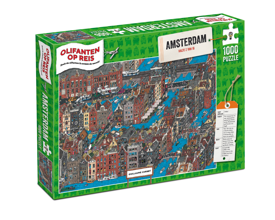 Tucker's Fun Factory Olifanten op Reis - Amsterdam Puzzel (1000 stukjes)