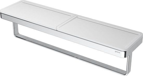 Geesa Frame Handdoekrek met planchet 42 cm - Wit / Chroom