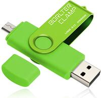 BORLTER CLAMP BorlterClamp 256GB USB Stick USB 3.0 Dual Flash Drive OTG-Geheugenstick met Micro-USB voor Android-Smartphone Tablet & Computer (Groen)