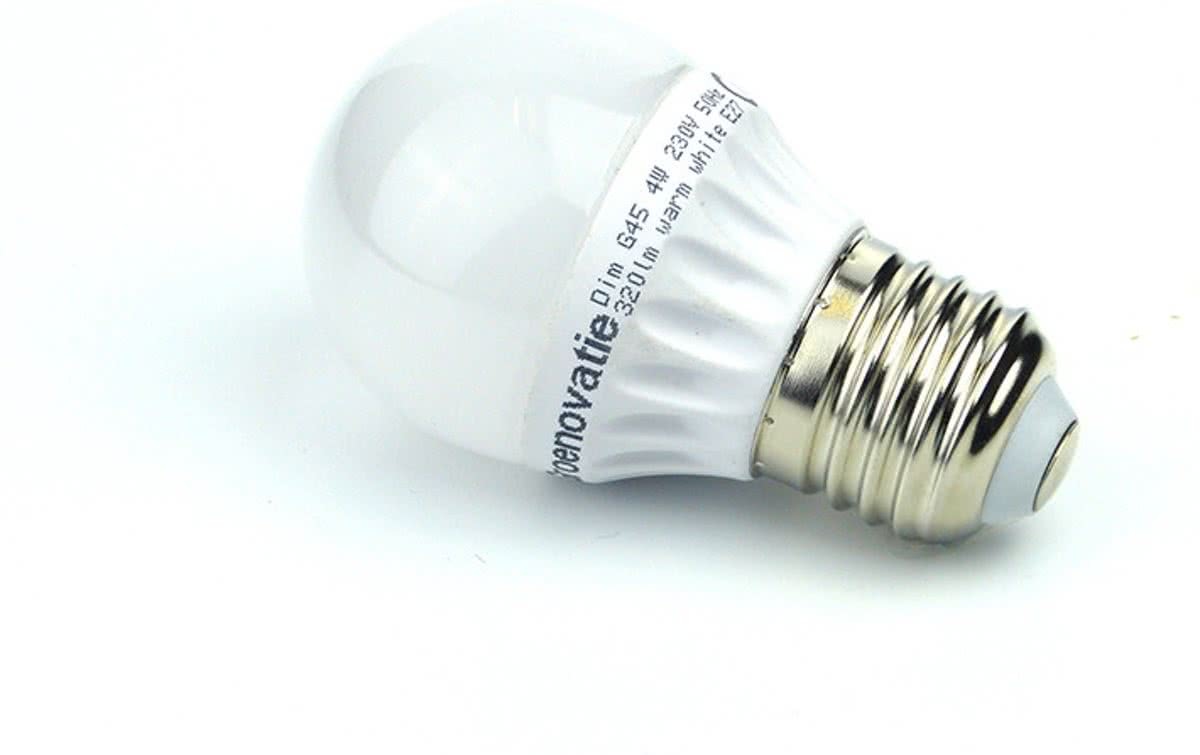 Groenovatie E27 Dimbare LED Kogellamp 4W Warm Wit