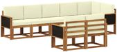 vidaXL - Canapé d'angle - 8 places - Polyester - Naturel et crème