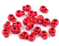 cyclingcolors 10 x kleurrijke veerkoordstoppers voor kleding, rond, kunststof, stopper, trekkoord, verstelbare sluiting, elastisch koord, schoenen, rugzakken, tenten, camping, rood