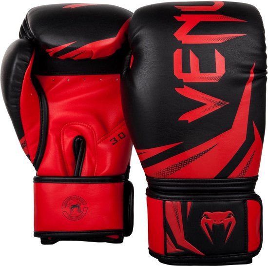 Venum Challenger 3.0 Kickbokshandschoenen - Zwart/Rood - 10 oz - Unisex