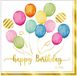 Givi Italia Feestservetten - 16 stuks - Happy Birthday Ballonnen Thema - 3-laags - 33x33 cm