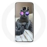 Maniacase Hoesje voor Samsung Galaxy S6 Kat met paarse bril