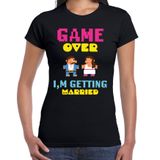 Bellatio Decorations Vrijgezellenfeest T-shirt voor dames - game over - zwart - bruiloft/trouwen S