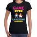 Bellatio Decorations Vrijgezellenfeest T-shirt voor dames - game over - zwart - bruiloft/trouwen S