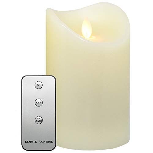 TRONJE 15cm LED kaars met timer en afstandsbediening - brandduur 1000 uur echte wax kaars met beweegbare vlam crèmewit