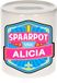 Bellatio Decorations Kinder spaarpot met naam - Alicia - keramiek - met dop - wit