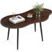Table basse en forme de nuage, table d'appoint irrégulière de 100cm avec cadre métallique, bout de canapé moderne pour salon, bureau, marron