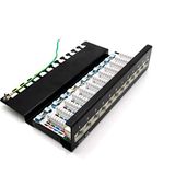 1aTTack.de 367466 Patchpaneel CAT6a 12 poorten zwart verdeelpaneel LSA+ aansluittechnologie netwerkdistributie - RJ45 - TIA 568 A/B - zwart