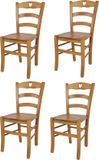 t m c s Tommychairs Cuore - Eetkamerstoelen - Set van 4 - Eikenhout