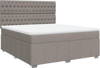 vidaXL Boxspringbed met matras, taupekleurig, 180x200 cm, met stoffen bekleding