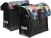 BECK Small Colored Triangles Double Pannier Bag - Black/Green/Red/Blue - 30L