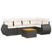 vidaXL 6-delige Loungeset met kussens, polyrattan, zwart