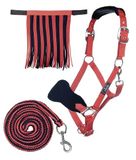 HKM Halster set met karabijnhaak & vliegenfrontriem Paars/Violet Full