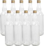 HI DIY glazen - 9x st - cadeau/decoratie flesjes 700 ml - met dop 8 x 27 cm