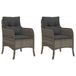 VidaXL Fauteuils de jardin 2 pièces avec coussins poly rotin gris