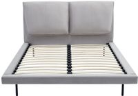 Vente-unique Bedframe fluweel grijs 140 x 190 cm