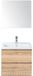 BES LED Vogue Badmeubelset 60 cm - Greeplijst in Kleur - Grey Oak - Keramische Wastafel Wit 1 Kraangat met Spiegel
