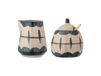 Bloomingville Zestaw mlecznika i cukierniczki z kamionki 300 ml Allium