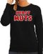 Bellatio Decorations Foute Kersttrui/Sweater voor Dames - Kerst Muts - Zwart - Maat S